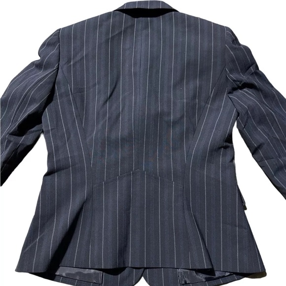Antonio Melani - NWOT - Women's Black Pin Stripe Work Suit Jacket Tapered Sz 4 - Picture 3 of 6